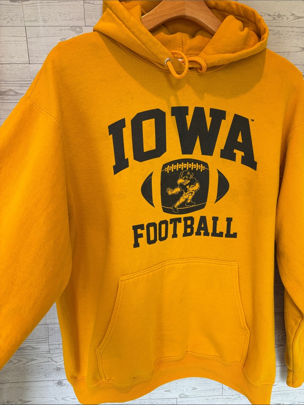 Vintage Iowa Hawkeyes Football sweatshirt Large Distressed Hoodie game day